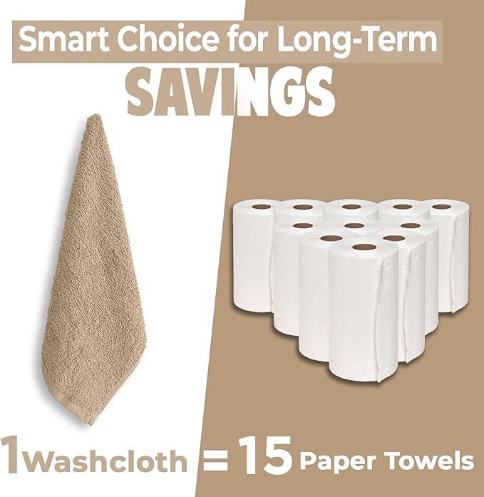 DAN RIVER 12 Pack Wash Cloths for Showering