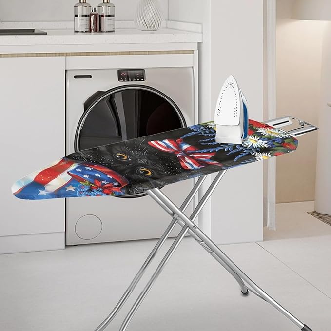 GLENLCWE American Flag Cat Ironing Board Cover Scorch Resistant Patriotic Iron