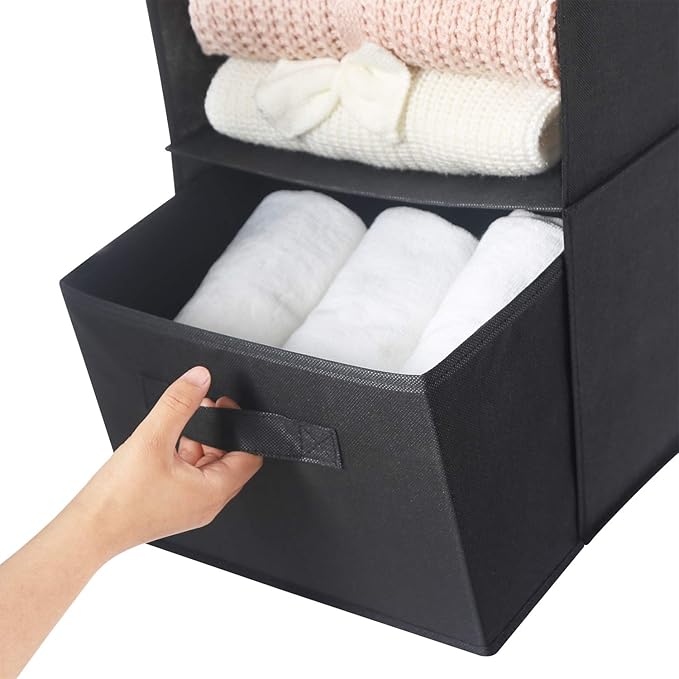 MAX Houser 4-Shelf Hanging Closet Organizer, Space Saver, Cloth Hanging Shelves