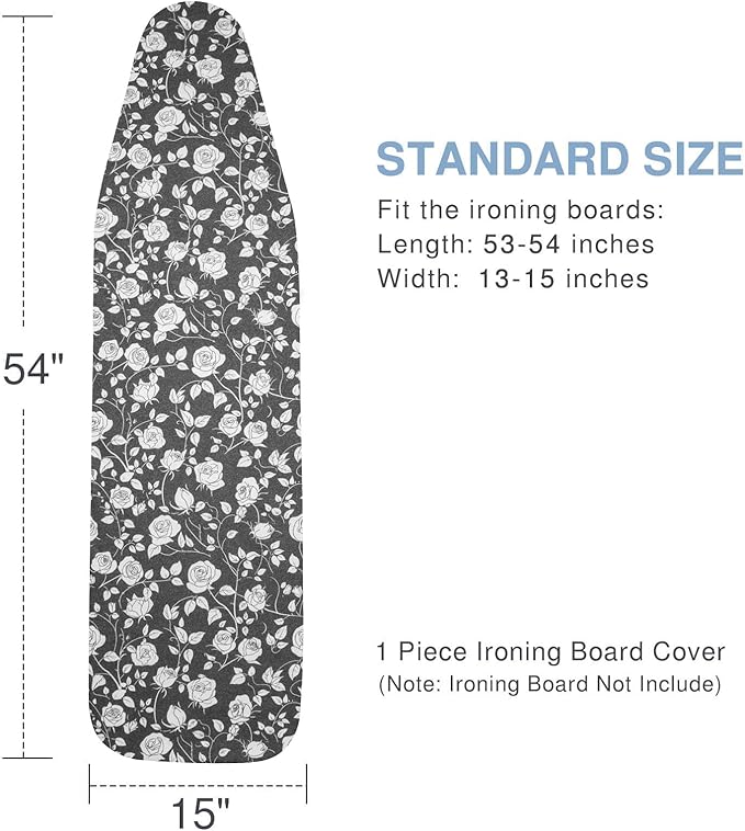 Ironing Board Cover and Pad, Standard Size 15x54, Thick Padding, Elastic Edge