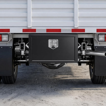 VEVOR Underbody Truck Tool Box, 24 x 12 x 14 Inch Heavy Duty Steel Trailer Storage Box with Lock & Keys, Waterproof Trailer Storage Organizer Under Body Chest with T-Handle for Truck, Van, SUV, Black