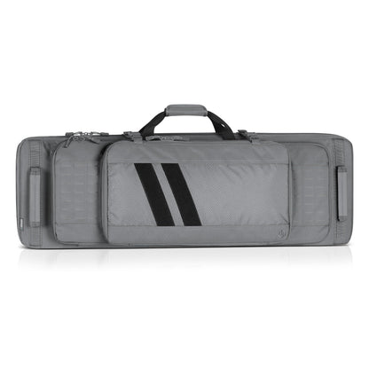 Savior Equipment Specialist Series Tactical Double Long Gun Bag Case Backpack 4 Pistol Handgun Storage, Lockable Zippers, Padded Drag Handles, w/Adjustable Shoulder Strap, 36 Inch SW Gray