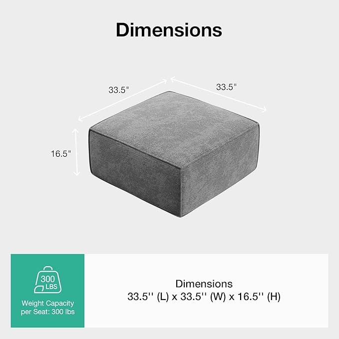 Novilla Modular Sectional Sofa, No Assembly Cloud Sectional Couch