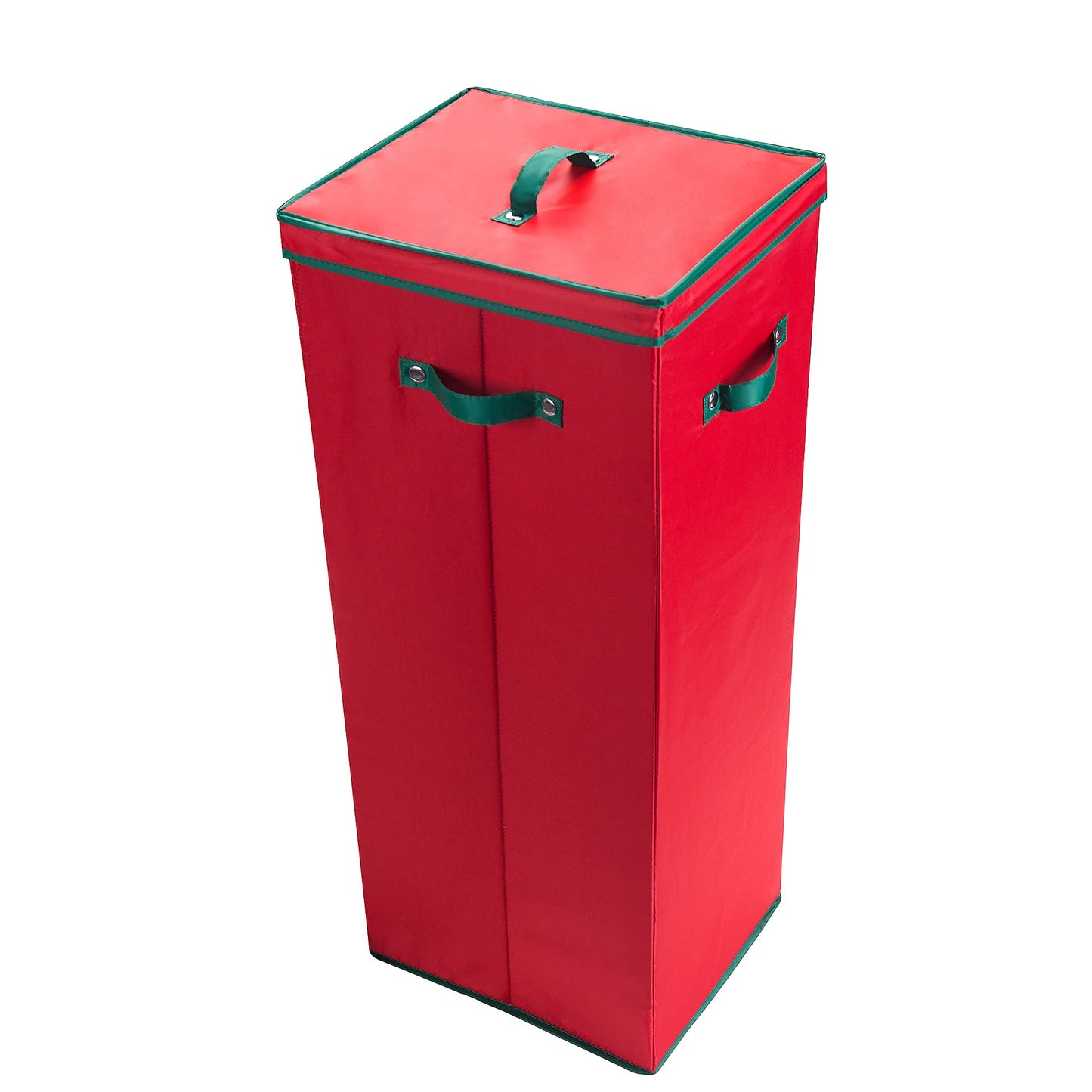 Wrapping Paper Storage Box- Holds 20 Rolls of 30” Gift Wrap-Upright Container with Lid, Dividers & Handles-Christmas & Birthday Wrap by Elf Stor (Red)
