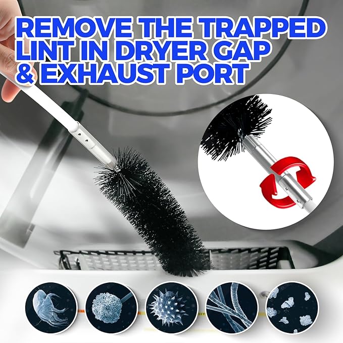 Holikme 30 Feet Dryer Vent Cleaner Kit, Flexible Lint Brush