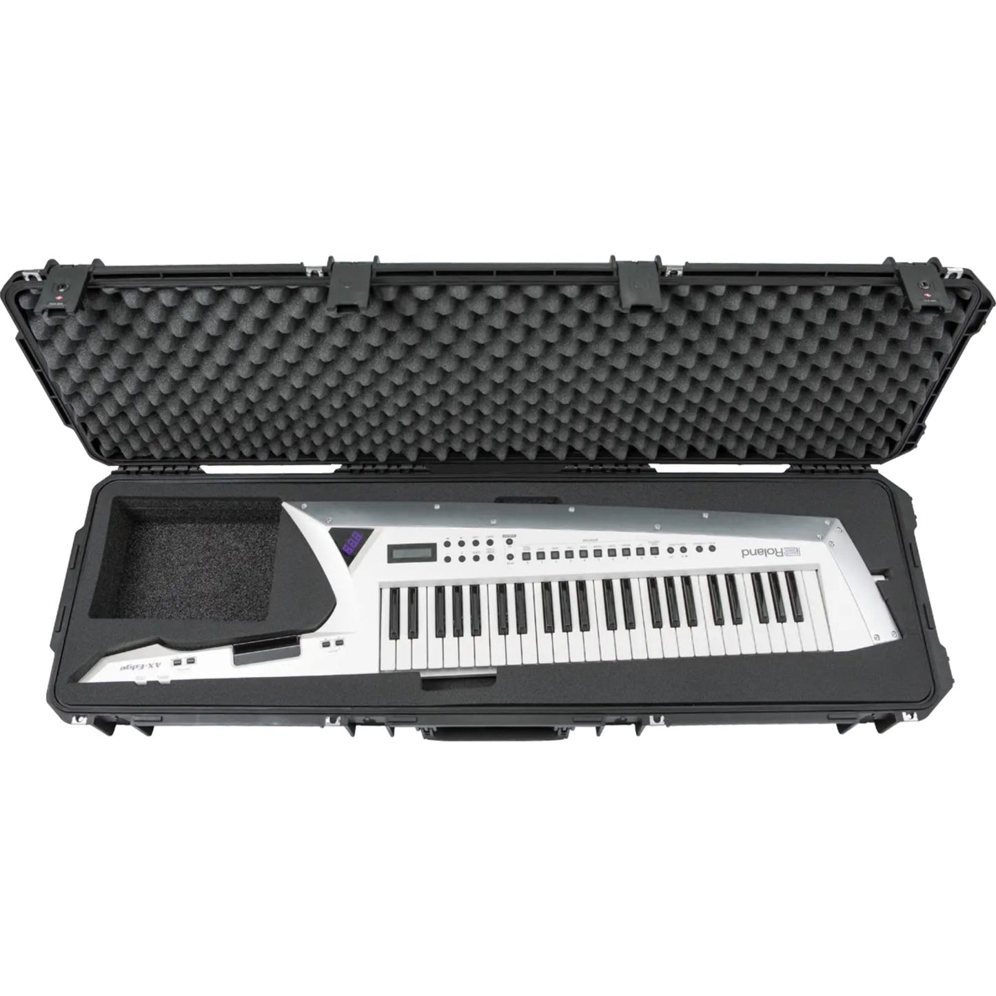 SKB iSeries Roland AX Edge Keytar Hard Case, Waterproof Polypropylene Shell with Foam Interior, TSA Latches and Wheels for Travel Protection