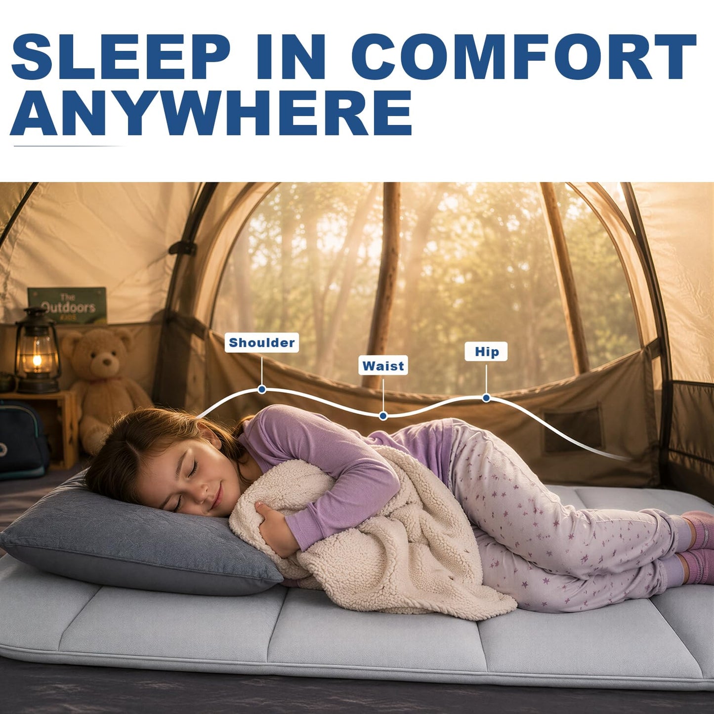 SXMMXS Car Camping Mattress for Ford Explorer, No Inflation Needed, Foldable Foam Trunk Bed, SUV Air Mattress Alternative for Travel Sleeping, Ideal for Camping Essentials and Road Trips, Gifts