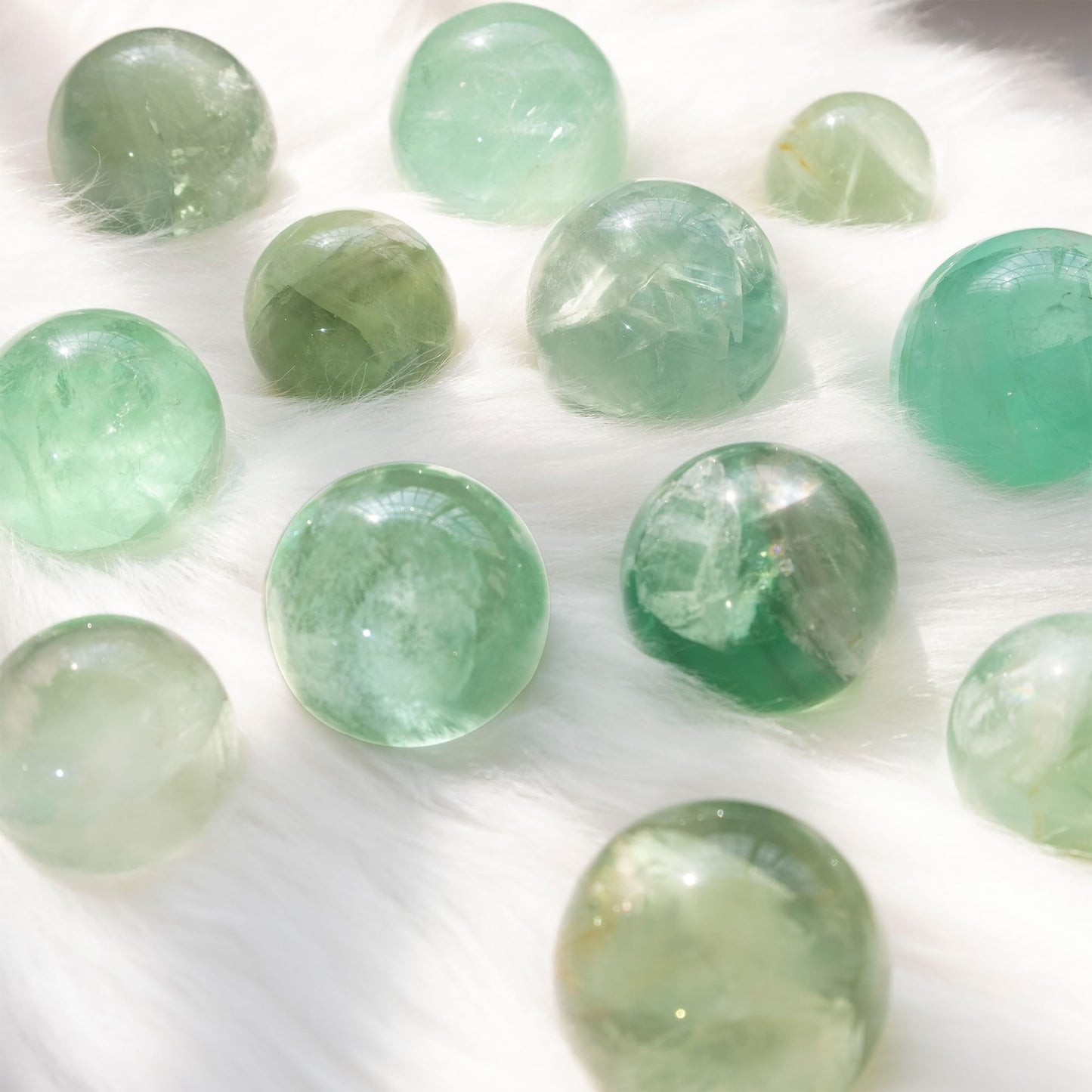 EZhandcraft Green Fluorite Crystal Sphere - 2.0-2.4" Inches Decorative Balls, Gem-Grade Clarity, Perfect for Reiki, Chakra, Feng Shui, Meditation, and Healing, Witchcraft Supplies