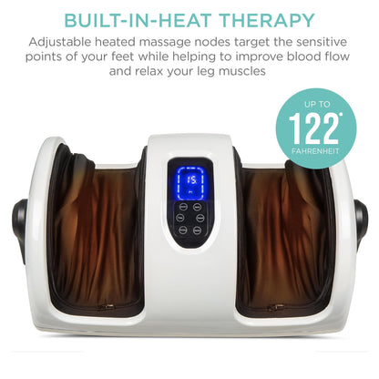 Best Choice Products Heated Shiatsu Foot Massager for Pain Relief, Plantar Fasciitis, Neuropathy, Blood Circulation w/Compact Design - Burgundy