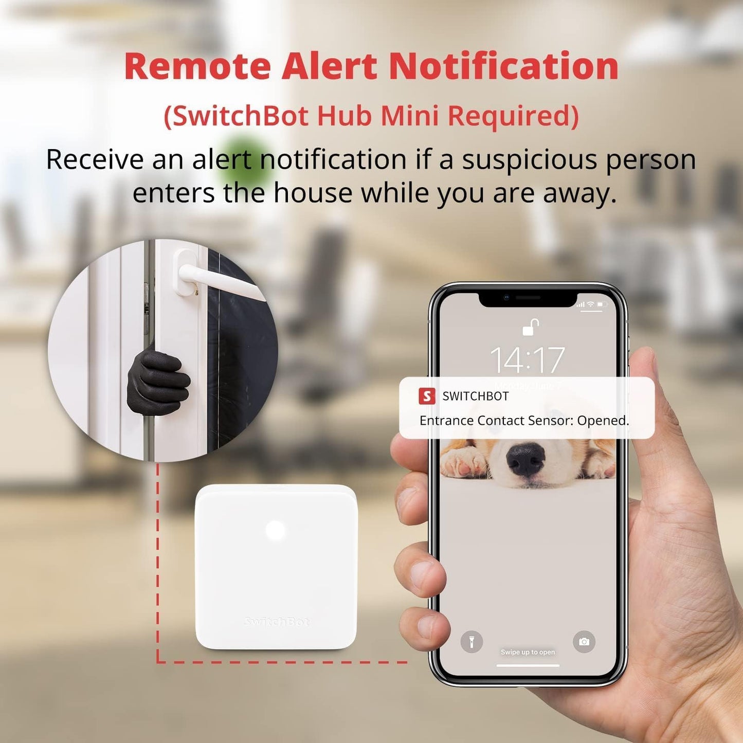 SwitchBot Door Alarm Contact Sensor - Smart Home Security Wireless Window Alarm and Door Sensor, Add SwitchBot Hub to Make it Compatible with Alexa