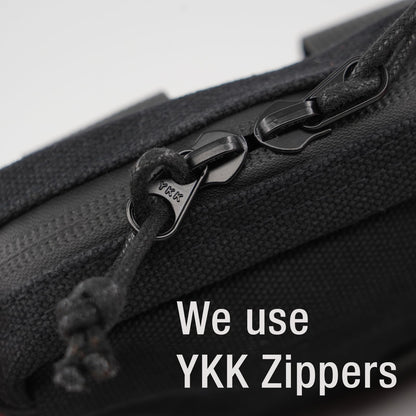 Tintris Belt Pouch for Men Women YKK Zippers, EDC Belt Pouch Bag Waist Pack for Hiking, Traveling, Outdoors, Water Resistant, Tough Waxed Canvas, Black, Size Small