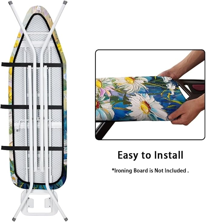 Daisy Painting Ironing Board Cover and Pad Standard Size Lightweight Ironing Pad