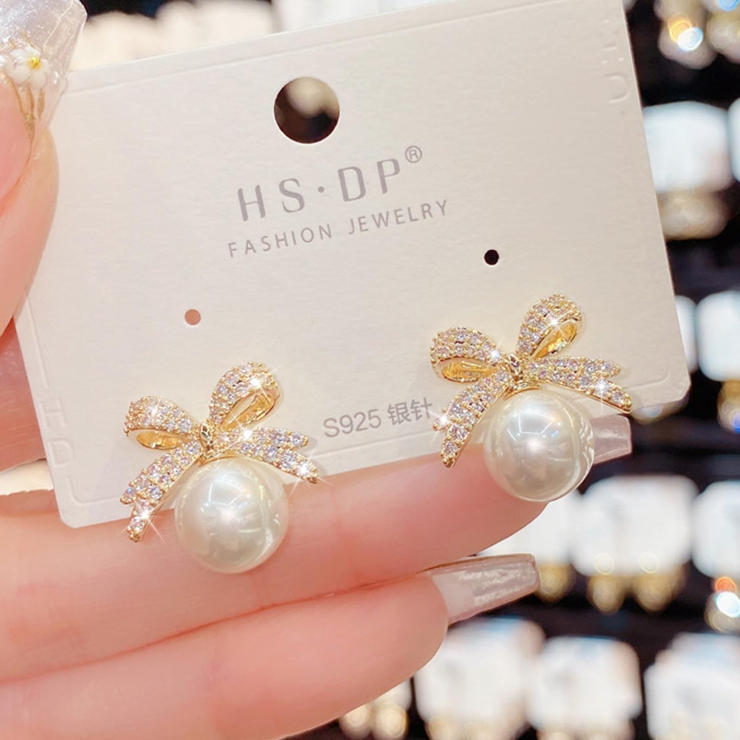 Christmas Earrings For Women Pearl Bow Earrings Xmas Jewelry Holiday Outfits Stocking Stuffers Christmas 2025 Holiday Accessories