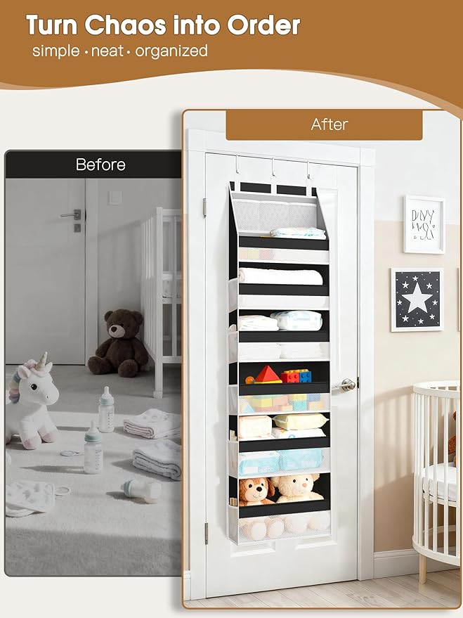 Criusia Over the Door Organizer, Heavy-Duty 6-Shelf Hanging Storage