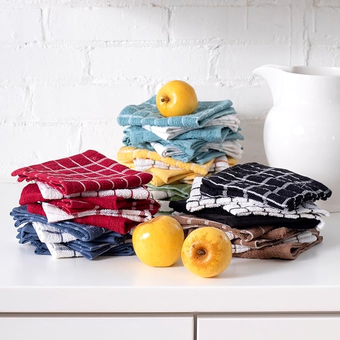 Ritz Premium 100% Cotton Terry Check Kitchen Dish Cloths