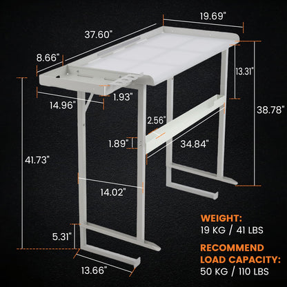 YeeJinHong Heavy-Duty Dock-Mounted Fish Fillet Table, Fish Cleaning Table with HDPE Cutting Board, Measure Mark, Storage Box, Knife Grooves