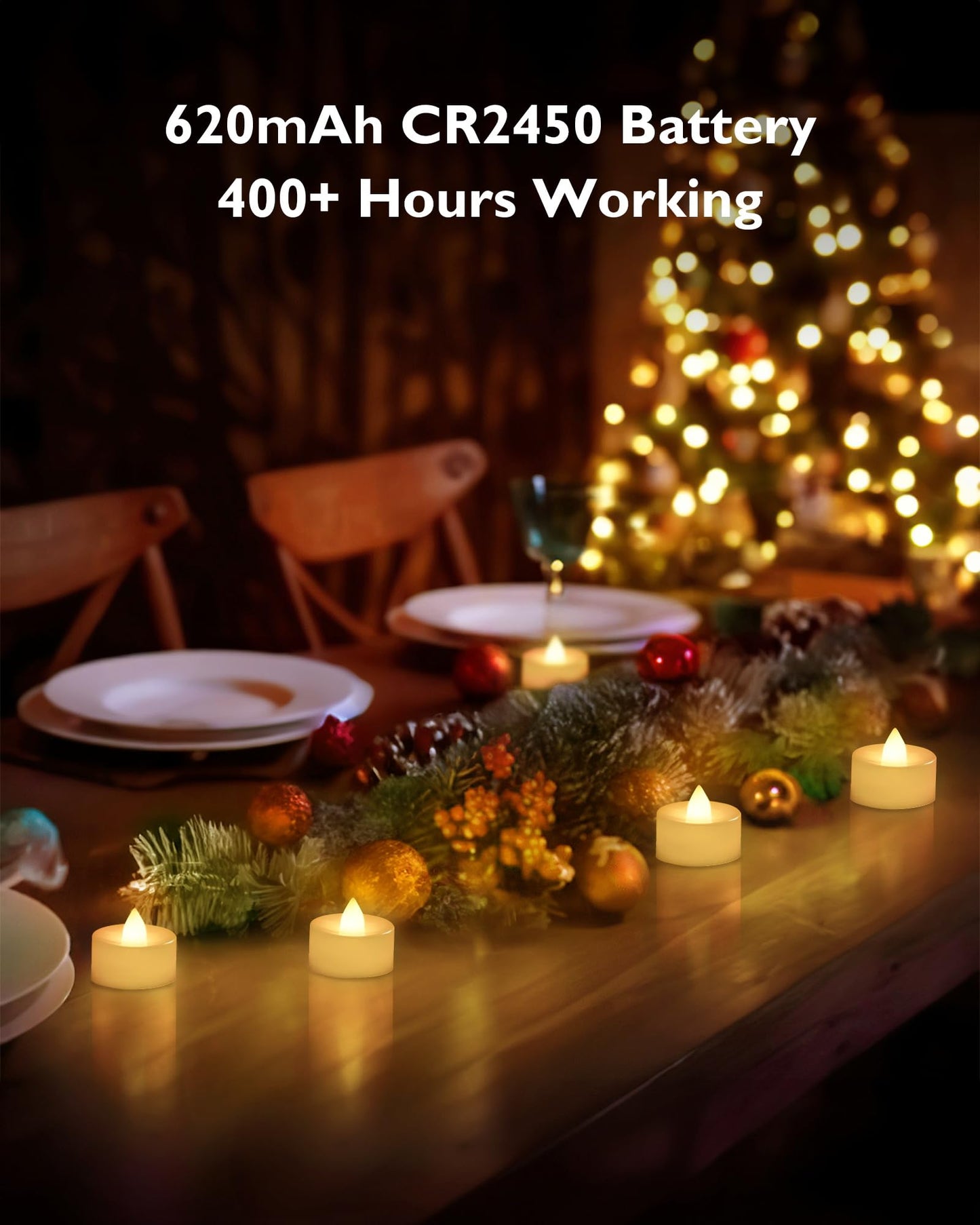 BEICHI Remote Candles, 24 Pack Timer Candle, Flameless Tea Lights Candle Battery Operated, Flickering LED Tea Lights, Timer Battery Votive Candles- Warm White- Ivory Base