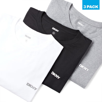 DKNY Men's Giants T-Shirt, Black/White/Grey, XL (Pack of 3)