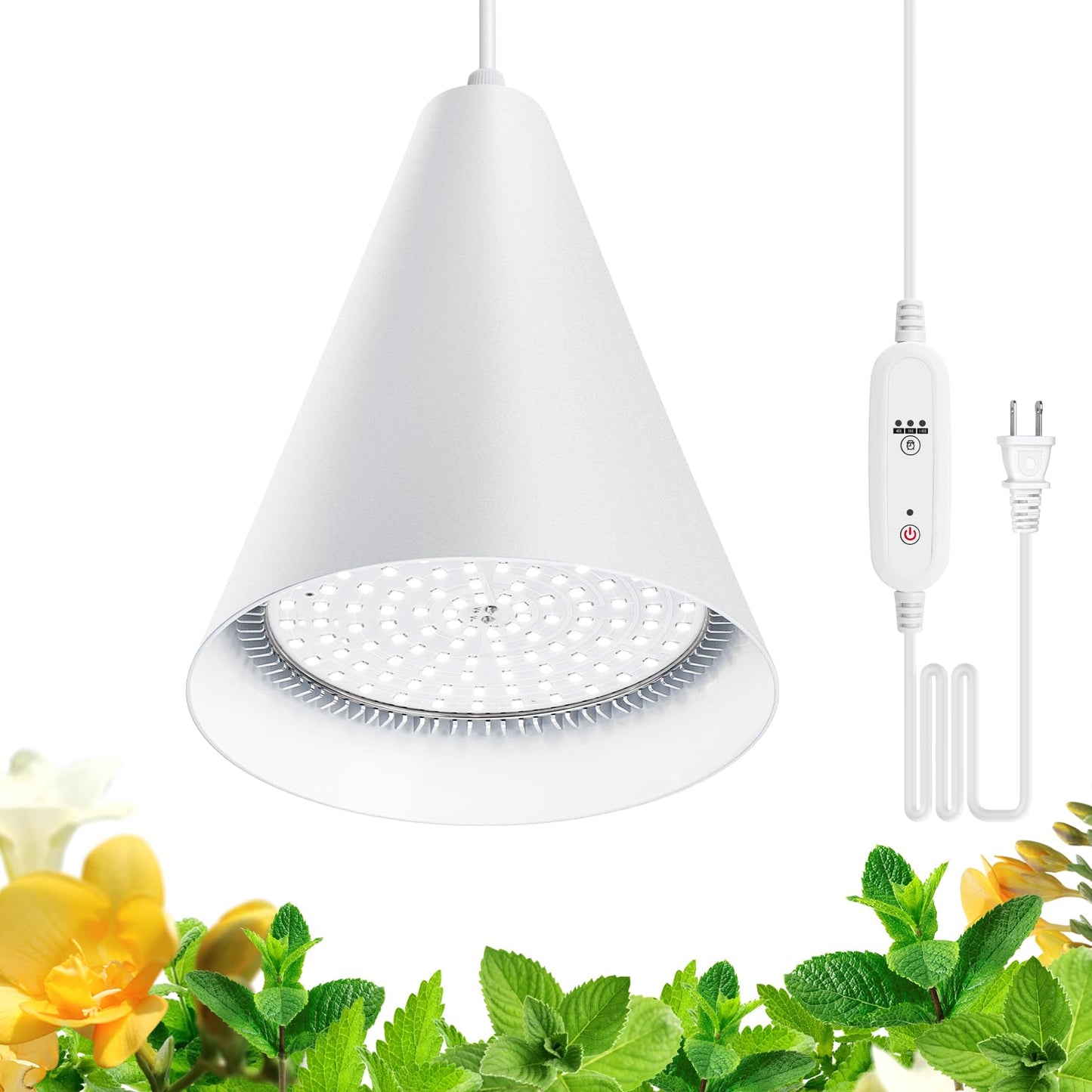 Bstrip Hanging Grow Lights for Indoor Plants-25W Full Spectrum 5000K Plant Light with 4H/9H/14H Timer& 16.4FT Power Cord for Indoor Growing, Ideal for Large Tall Plant, Garden and Flowers Greenhouse