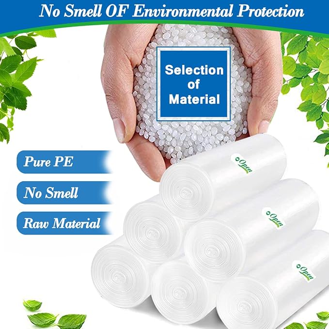 4 gallon trash can liners, Small clear Garbage Bags, Extra Strong 4 Gal Trash