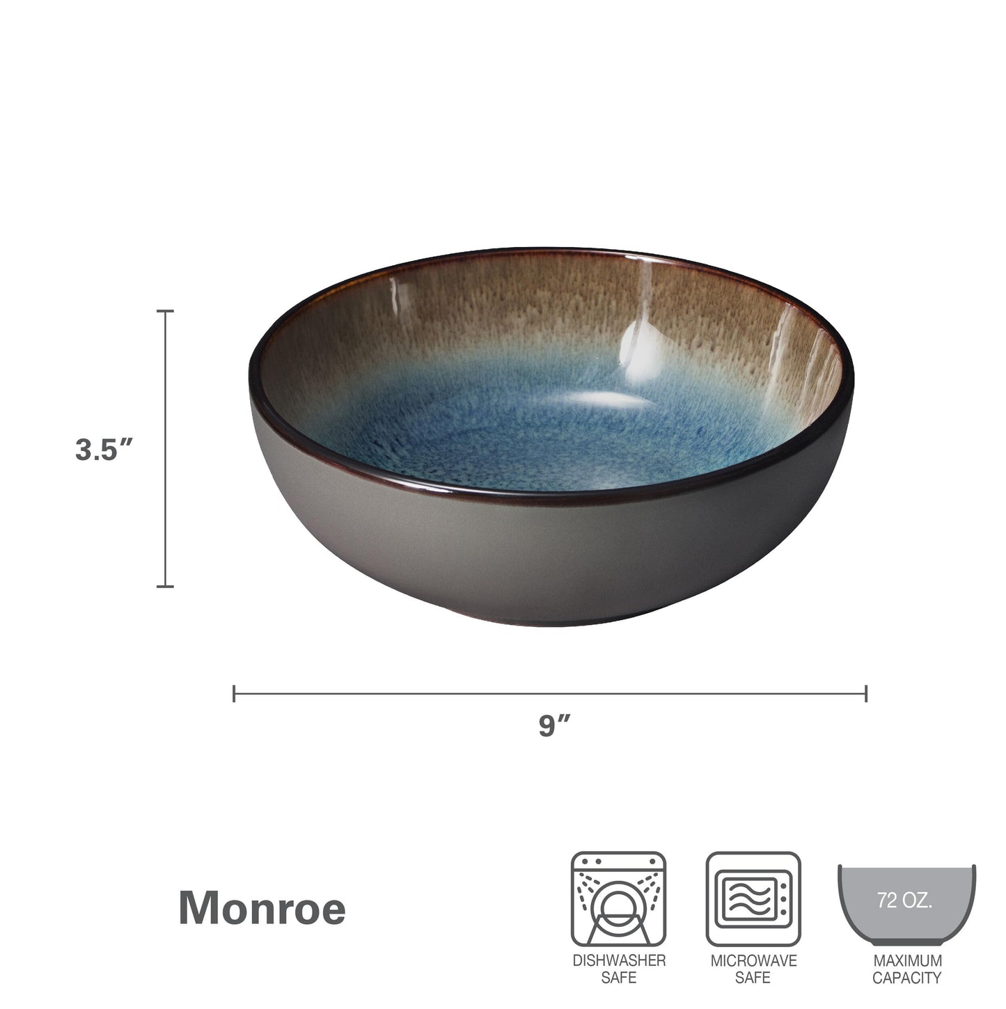 Pfaltzgraff Monroe Blue Serving Bowl, 9-Inch