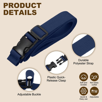 PATIKIL Utility Straps with Quick Release Buckle, (1 Inch x 8 Feet, Dark Blue) (3 Pcs) Adjustable Luggage Polyester Straps Backpack Webbing, Suit for Sleeping Bag/Camping/Hiking