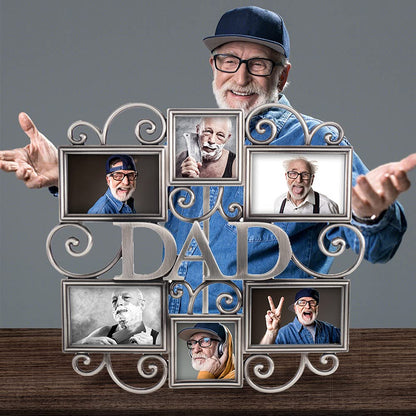 LASODY Dad Picture Frame,Cherish Every Memory,6 opening photo collage,Antique Silver,Father Day Giftsasody Fathers Day And Mothers Day Collage Picture Frame (3”X2“+2“x2", Dad)