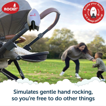Rockit Rocker Rechargeable - Baby Sleep Aid Gently Rocks Any Stroller or Buggy, Adjustable Speed with 60 Minute Timer - Buggy Rocker - Fits All Pushchairs & Prams to Create a Baby Bouncer