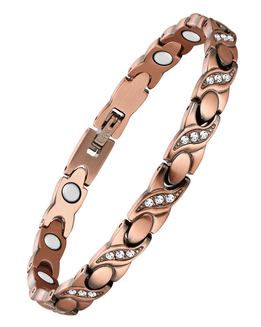 Jecanori Copper Magnetic Bracelets for Women, 99.99% Pure Copper Bracelets with Effective Neodymium Magnets, Adjustable Jewelry Gift with Sizing Tool