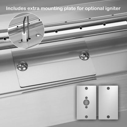 Stanbroil 36 x 12 Inch Rectangular Fire Pit Burner with Drop-in Fire Pan, Gas Firepit Insert for DIY Fire Table, 304 Stainless Steel, 150,000 BTU Max