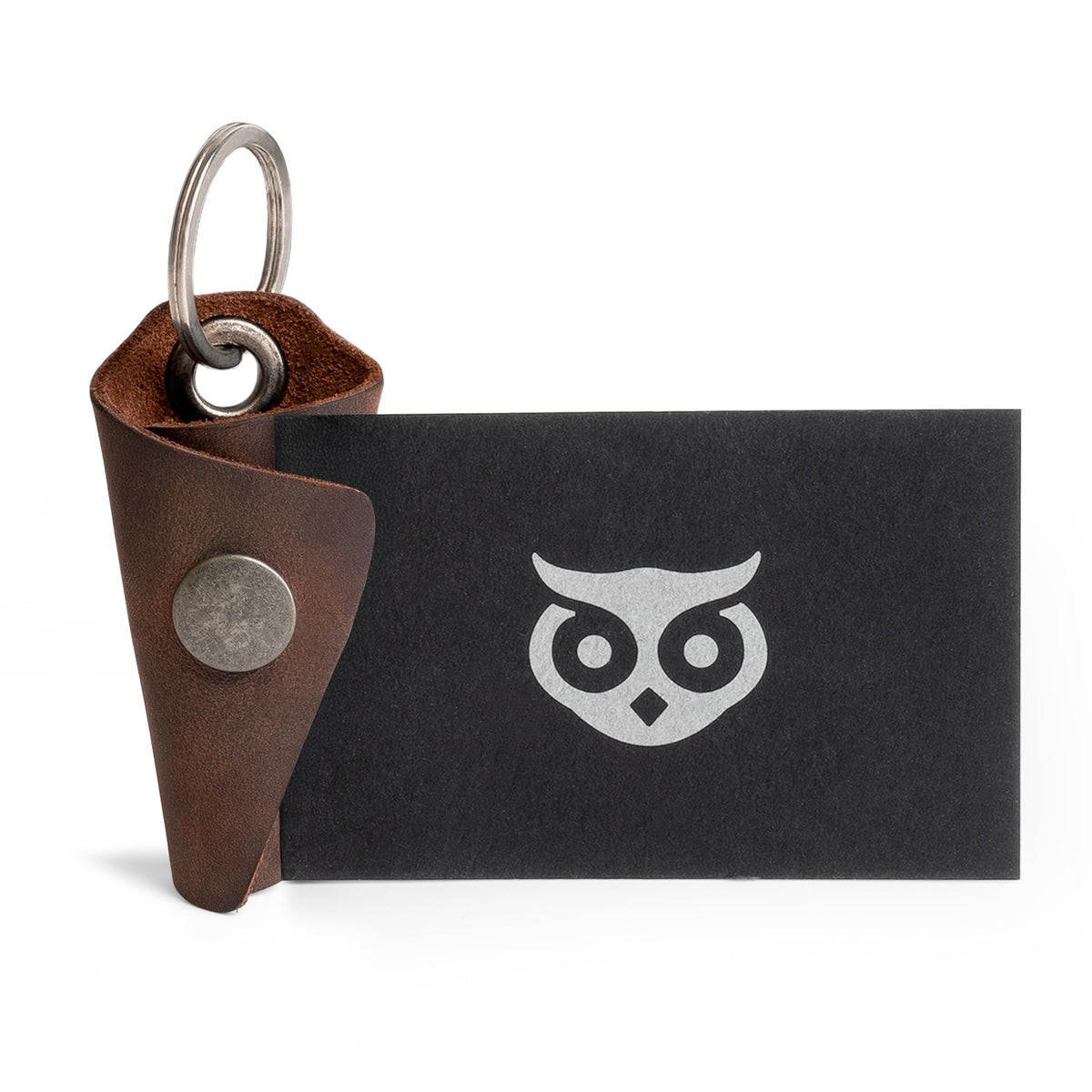 Hide & Drink Full Grain Leather Wrap Keychain, Organizer Snap Closure, Key Ring Cover, Silencer Sleeve Key Holder for Men
