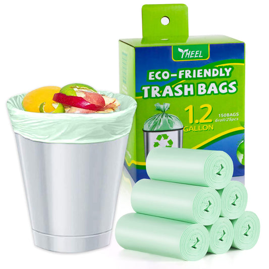 1.2 Gallon Small Trash bags: Small Trash bags Mini Bathroom Garbage Bags Fit 4.5 Liter Trash-Can-Liners for Bathroom Kitchen Office (150 Counts, Green)