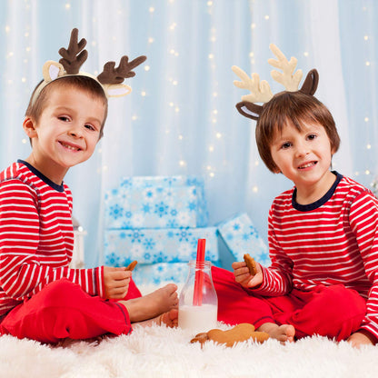 Bememo 2 Pieces Christmas Reindeer Antlers Headband Deer Antlers Headband for Women Halloween Cosplay Party