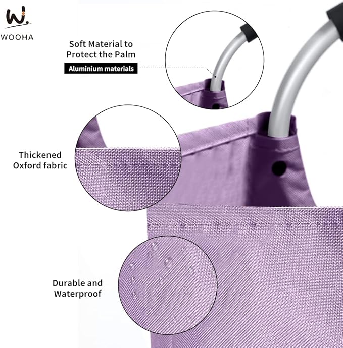 WOOHA 125L Large laundry basket, Collapsible laundry hamper, Tall Clothes