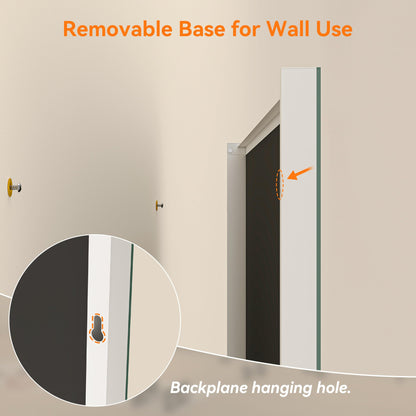 Hasipu Home Gym Mirror 360° Swivel on Wheels, 67" x 40" Extra Large Full Body Rolling and Tempered Glass Easy to Move Full Length Mirror for Yoga Studio, Bedroom, Dancing Studio, White