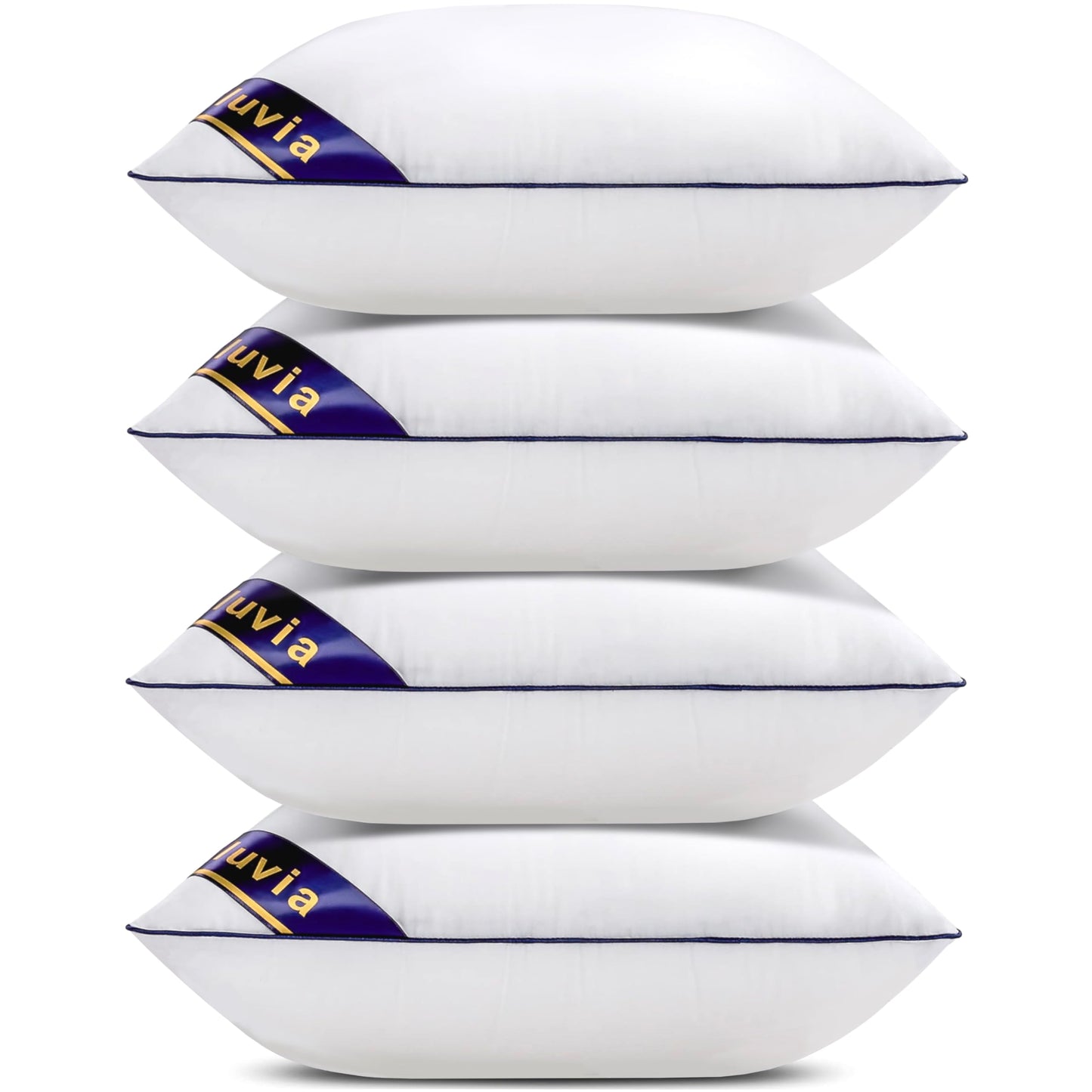 Siluvia 20"x20" Pillow Inserts Set of 2 Decorative Square Square Throw 20 Pillows with 100% Cotton Cover for Sofa, Couch, and Bed - White
