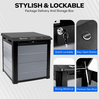 Package Vault- Robust Large Smart Delivery Lock Box "Package Theft Prevention" with a Smart Bluetooth Lock, Great for Outdoor Patios and Porches to Keep Your Packages and Deliveries Safe