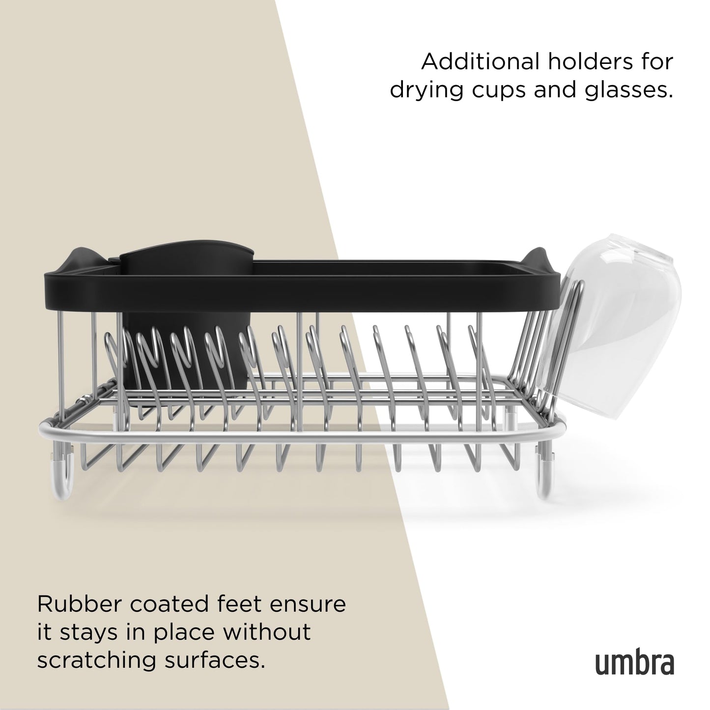 Umbra 1004292-047 Sink Dish Rack, Black Large
