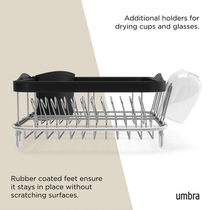 Umbra 1004292-047 Sink Dish Rack, Black Large