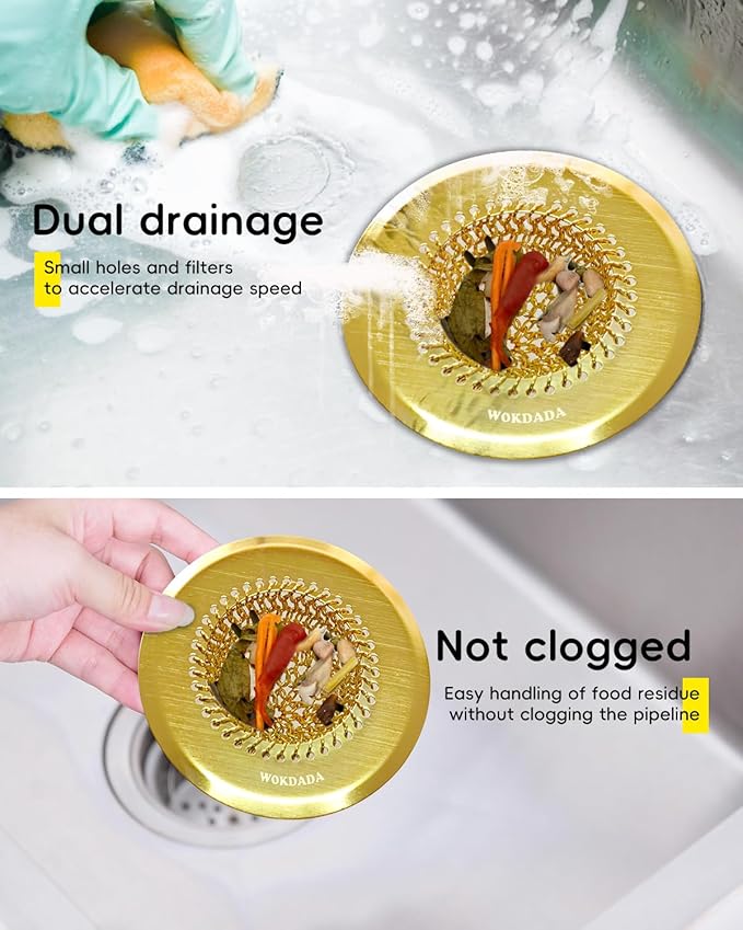 Gold Sink Strainer, Reversible Mesh Sink Strainer
