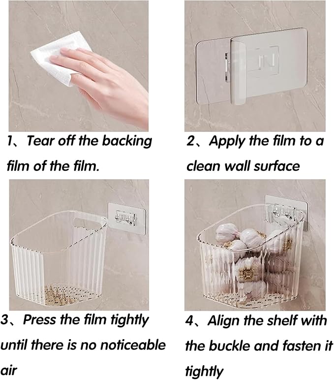 4 Pack Acrylic Wall Mounted Storage Racks, Stackable Cabinet Door Storage