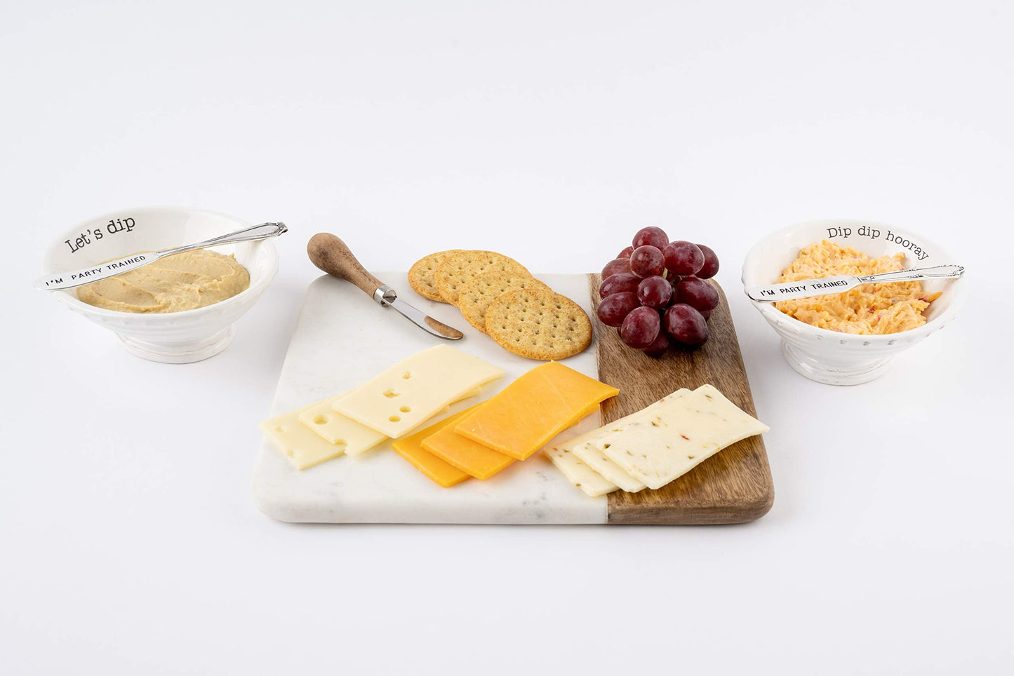 Mud Pie Dip Bowl Set, Hooray, 2" x 6"