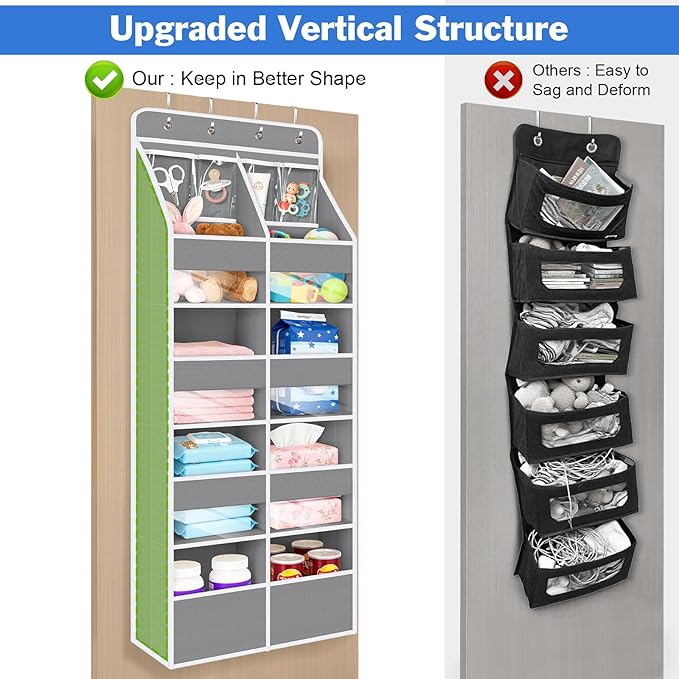 Univivi 5-Shelf Fabric Door Organizer Over Door Hanging Organizer