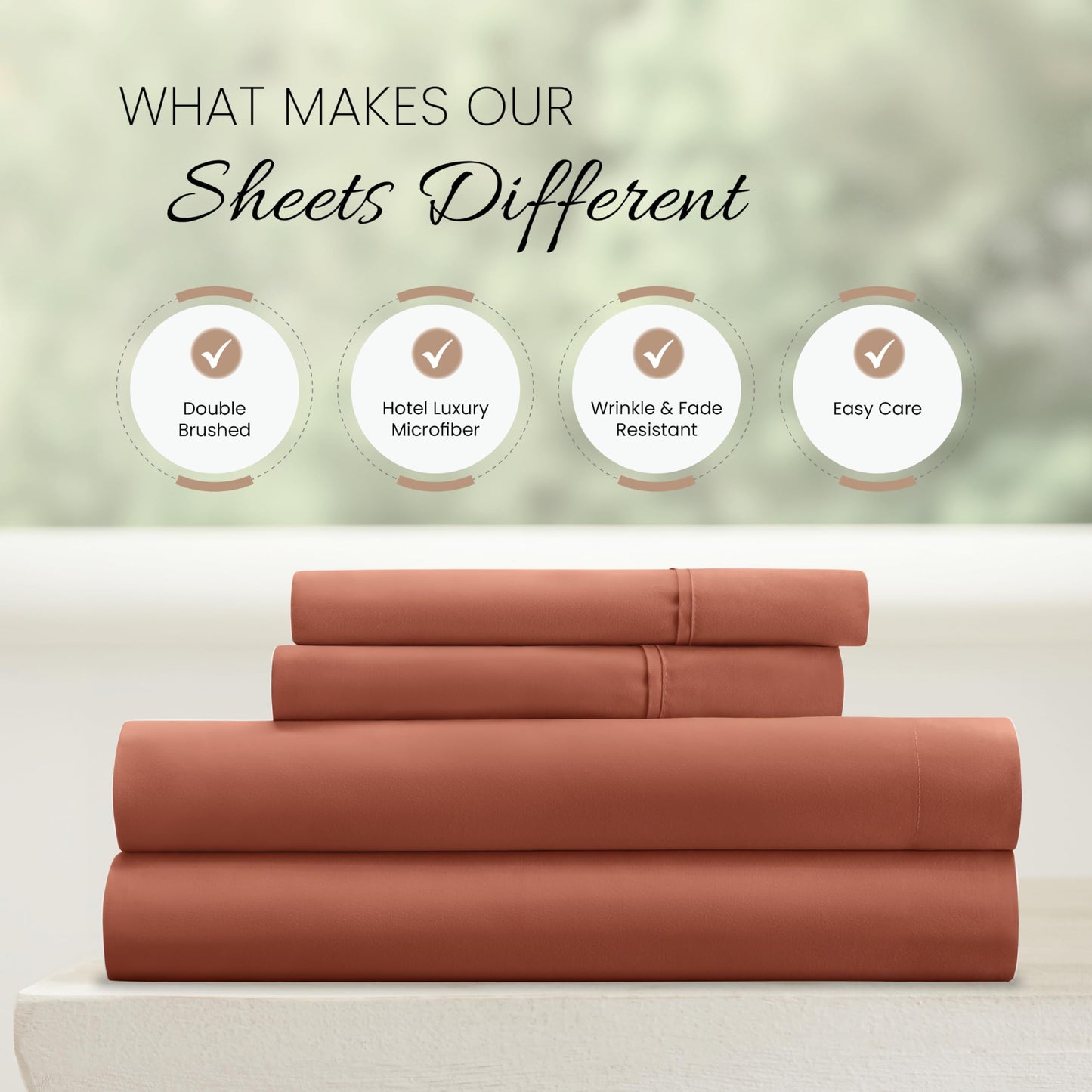 Linen Market Bed Sheets for Full Size Bed (Clay) - Sleep Better Than Ever with These Soft and Cooling Full Sheets - Deep Pocket Fits 16" Thick Beds - 4 Piece Full Sheet Set