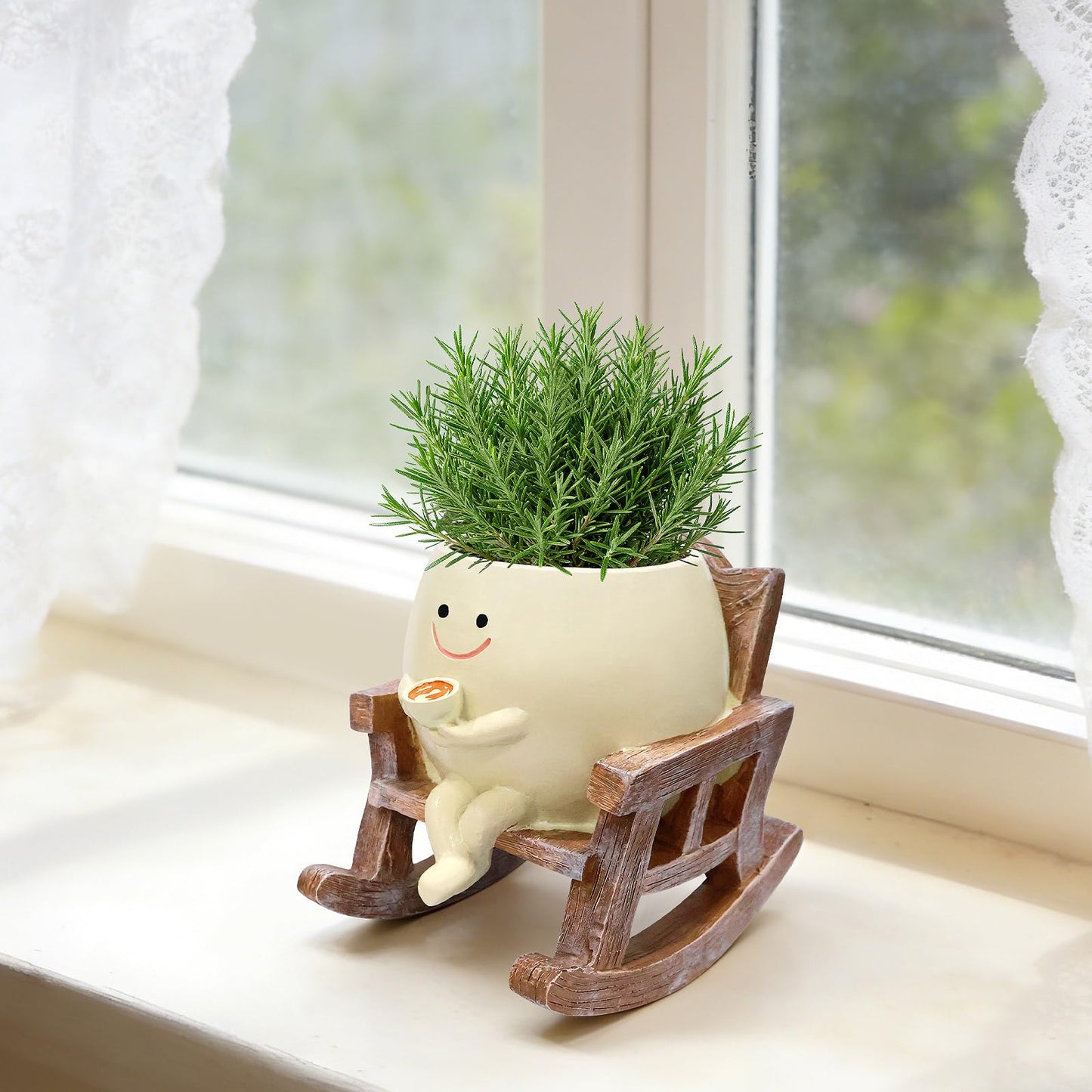 Shaddollvd Smiley Face Planter Pot,Cute Plant Pots for Indoor Outdoor with Drainage Hole,Unique Funny Flower Pot for Succulents,Plant Gifts for Mother's Day, Birthday, Christmas