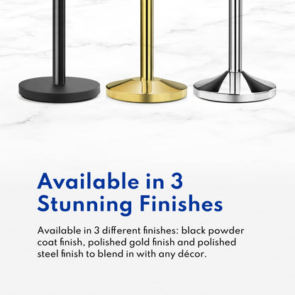New Star Foodservice 54590 Stanchions, 36-Inch Height, 6.5-Foot Retractable Belt, Set of 2, Black Belt