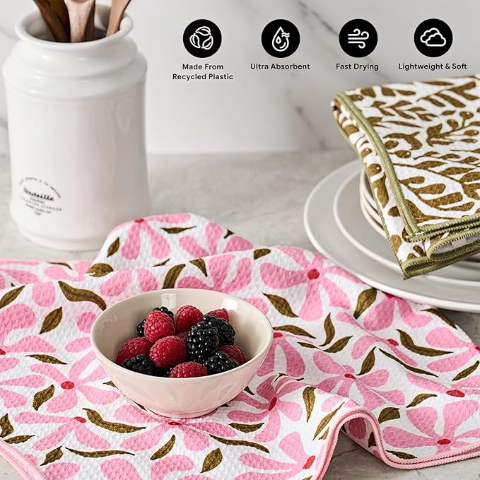RECYCO Waffle Kitchen Towel Set of 2