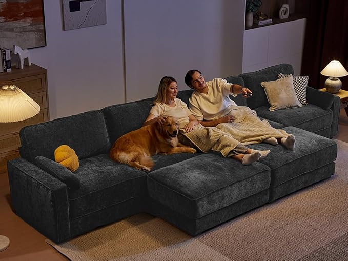 Vipbear 160" Oversized Modular Sectional Sofa, U Shaped Couch Set