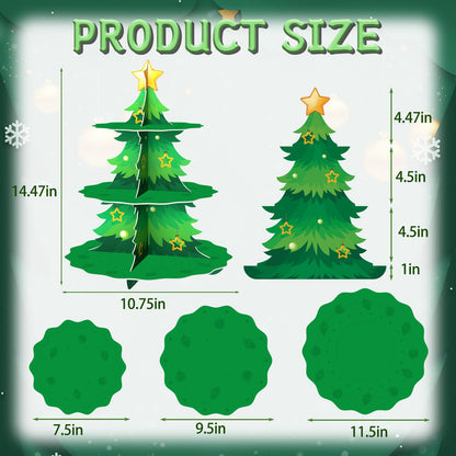 WEEPA Christmas Party Decorations Christmas Cake Stand 3 Tier Christmas Tree Cupcake Stand for Birthday Party Supplies