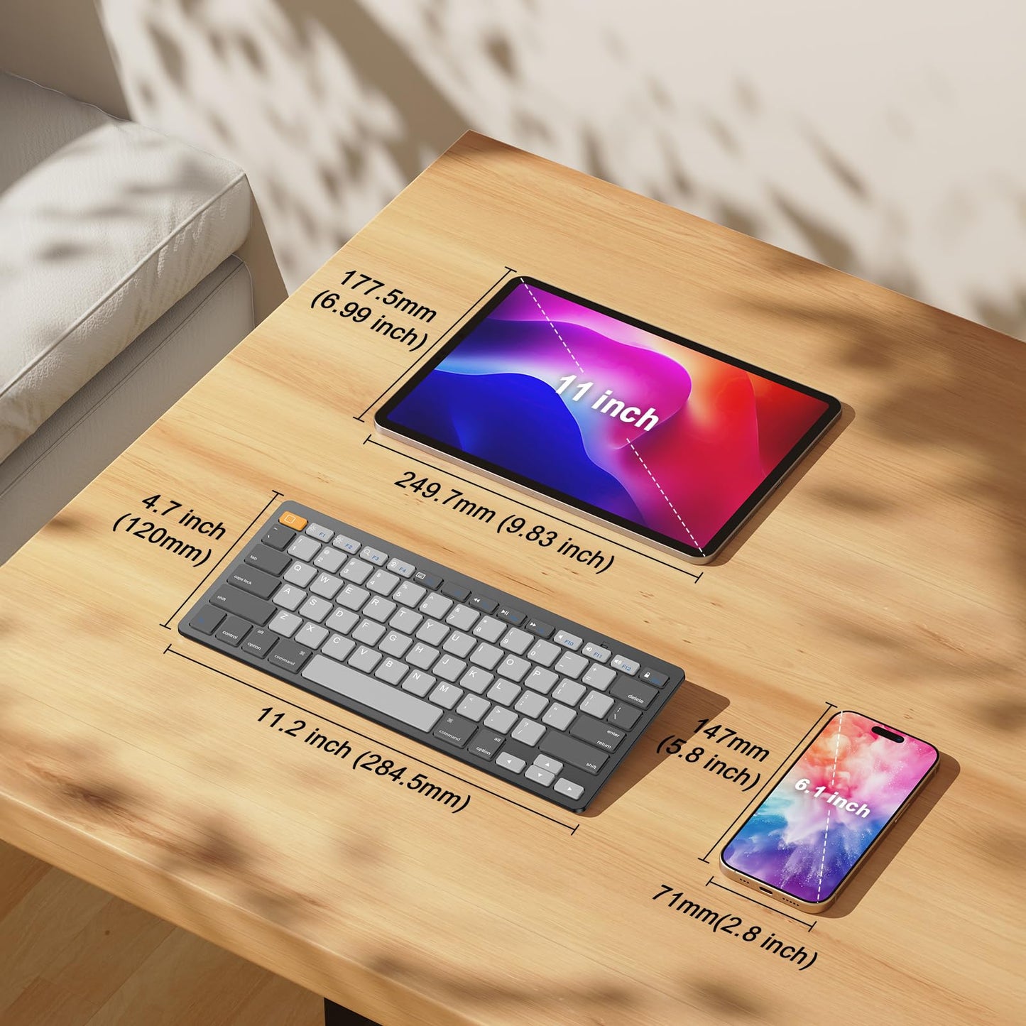OMOTON Bluetooth Keyboard Compatible with iPad 10th Generation, iPad 10.2 (9th/8th/7th), iPad Pro 13/12.9/11 inch, iPad Air/Mini and More iOS Devices, White